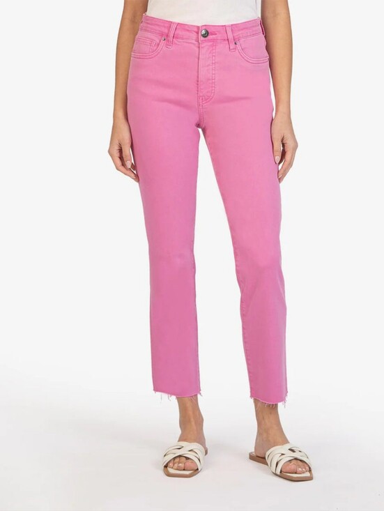 Kut from the Kloth Denim - Kut From the Kloth Pink Naomi High Rise FAB AB Girlfriend Ankle Straight Jean 4L